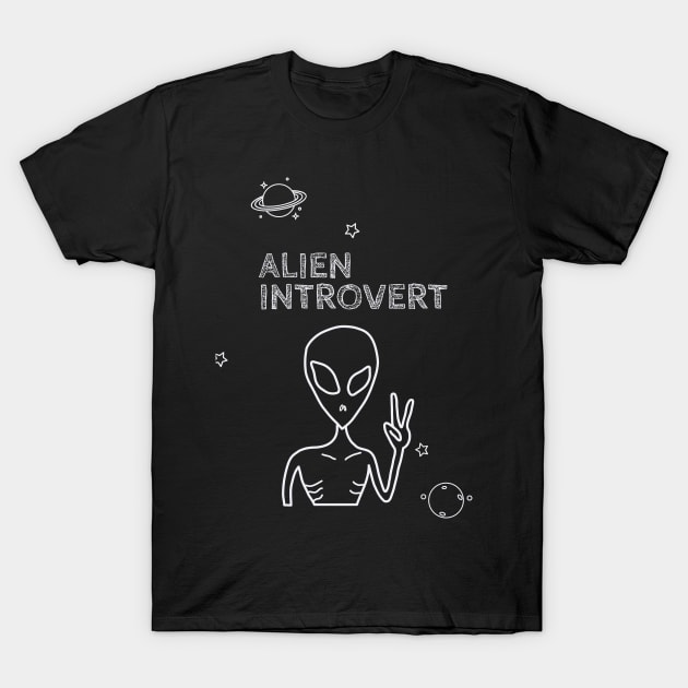 Alien Introvert T-Shirt by Njuguman